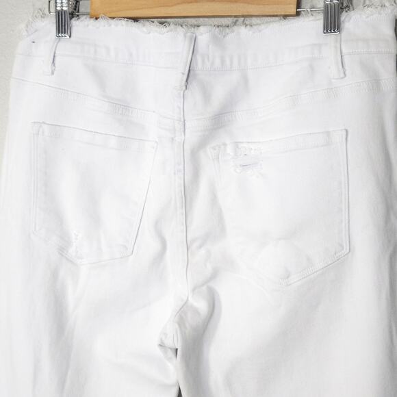 Vervet Women’s Jeans Clean Girl Minimalist White Distressed Crop Raw Hem Size 32 - Picture 3 of 10
